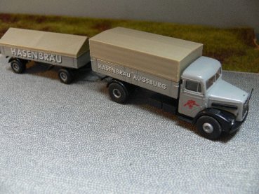 1/87 Brekina MAN F8 Hasenbräu Augsburg Hängerzug 7229