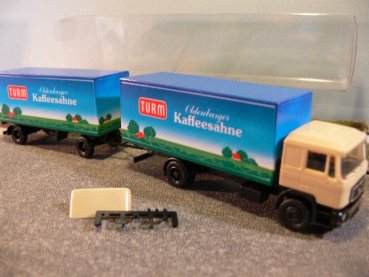 1/87 Herpa MAN F90 Turm Oldenburger Kaffeesahne Koffer HZ 859105