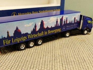 1/87 B&S MB SK Für Leipzigs Wirtschaft in Bewegung Koffer Sattelzug