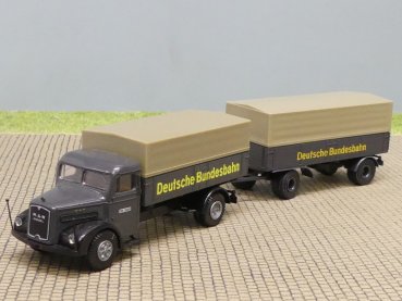 1/87 Brekina MAN F8 Deutsche Bundesbahn DB Planen-Hängerzug