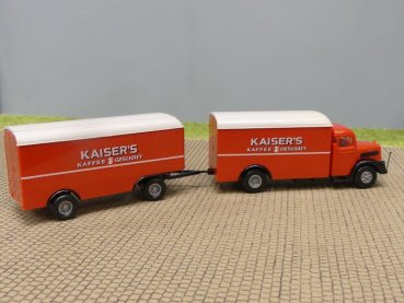 1/87 Brekina MAN F8 Kaiser's Koffer-Hängerzug