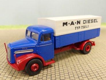 1/87 Brekina MAN F8 MAN Diesel dunkelblau/rot