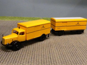 1/87 Brekina MB 325 DBP Paketwagen Hängerzug 44309