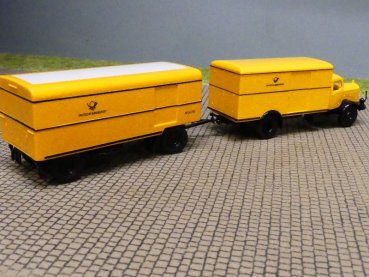 1/87 Brekina MB 325 DBP Paketwagen Hängerzug 44309