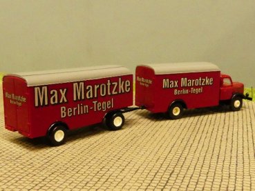 1/87 Brekina Henschel HS 140 Max Marotzke Koffer Hängerzug