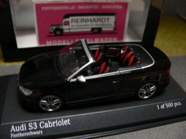 1/43 Minichamps Audi S3 Cabriolet 2013 pantherschwarz 437 013030