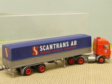 1/87 Herpa Volvo F12 SCANTRANS AB Schweden Planen Sattelzug