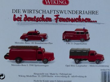 1/87 Wiking SET bei deutschen Feuerwehren.... mit 4 Fahrzeugen 990 52