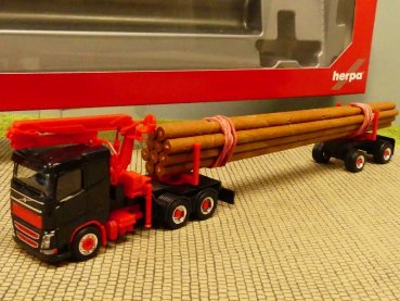 1/87 Herpa Volvo FH FD Langholztransporter-Sattelzug schwarz/rot 313575