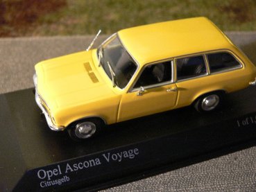 1/43 Minichamps Opel Ascona Voyage citrusgelb 400 045811