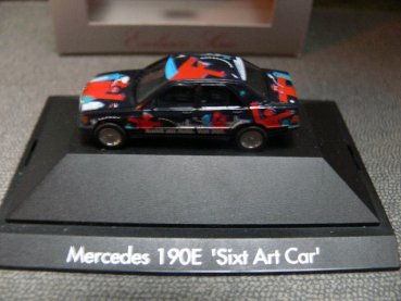 1/87 Herpa MB 190E Sixt Art Car schwarz PC Box