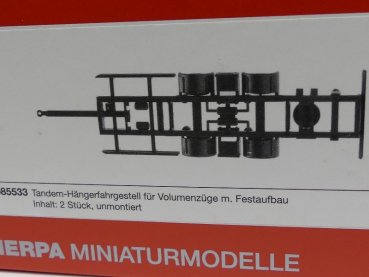 1/87 Herpa Teileservice Tandem-Hängerfahrgestell für Volumenzüge Festaufbau 085533