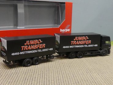 1/87 Herpa MAN F2000 Jumbo Transfer Tandem Hängerzug 195609