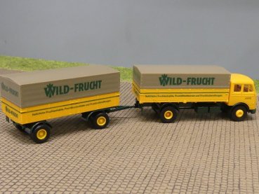 1/87 Brekina MB 334 WILD FRUCHT Planen Hängerzug