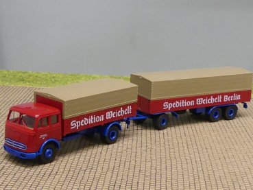 1/87 Brekina MB 334 Weichelt Spedition Planen Hängerzug