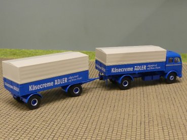 1/87 Brekina MB 334 Adler Käsecreme Planen Hängerzug 76001