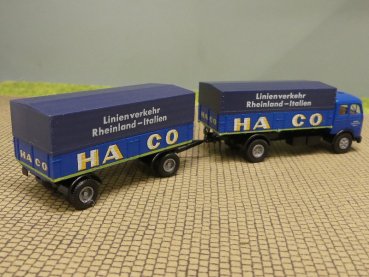 1/87 Brekina MB 334 HACO Planen Hängerzug 7623