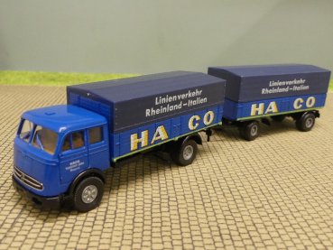 1/87 Brekina MB 334 HACO Planen Hängerzug 7623