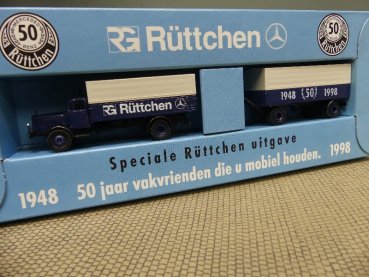 1/87 Brekina MB 4500 Rüttchen Planenhängerzug