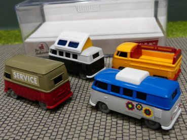 1/87 Brekina # 1555-1556-1557-1558  Set VW Bulli Die Halbstarken 4 VW T1 13900