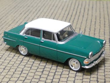 1/87 Brekina Opel Rekord P2 Coupe dunkelgrün Dach elfenbein mit Zughaken