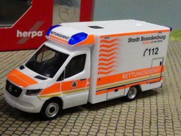 1/87 Herpa MB  Sprinter `18 Fahrtec RTW Rettungsdienst Brandenburg 096591