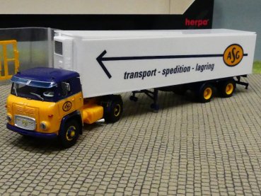 1/87 Herpa Scania Vabis LB 76 Kühlkoffer-Sattelzug ASG 026055