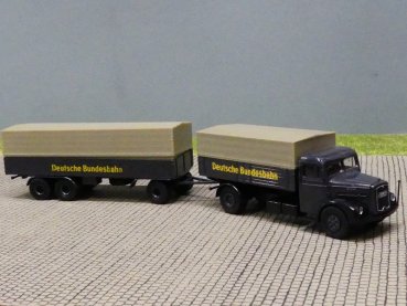 1/87 Brekina MAN F8 DB Deutsche Bahn Planen-Hängerzug