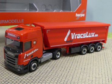 1/87 Herpa Scania CR 20 HD Stahlrundmulden-Sattelzug VracsLux LU 318859