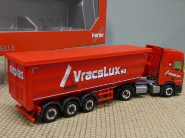 1/87 Herpa Scania CR 20 HD Stahlrundmulden-Sattelzug VracsLux LU 318859