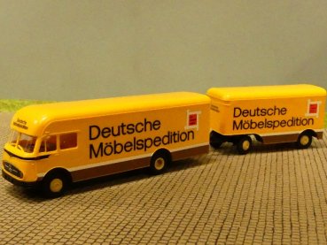 1/87 Brekina MB LP322 Ackermann DMS Deutsche Möbelspedition Koffer Hängerzug