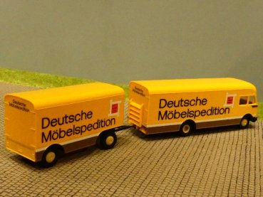 1/87 Brekina MB LP322 Ackermann DMS Deutsche Möbelspedition Koffer Hängerzug