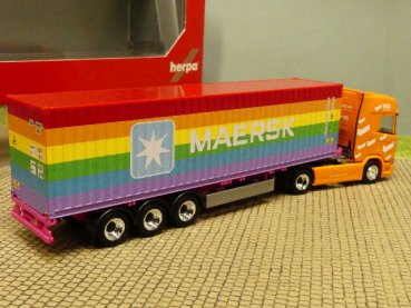 1/87 Herpa Scania CR 20 HD HCL Logistics Rainbow 40ft. Container-Sattelzug 314695