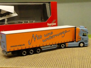 1/87 Herpa Scania R13 TL MB Cargo Lowliner-Gardinenplanen-Sattelzug 314800