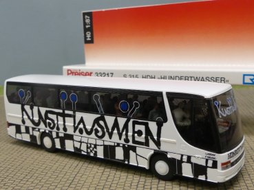 1/87 Rietze / Preiser Setra 315 HDH Hunderwasser mit Figuren 33217