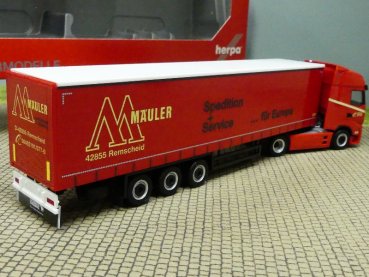 1/87 Herpa Iveco S-Way Gustav Mäuler Gardinenplanen-Sattelzug 314121