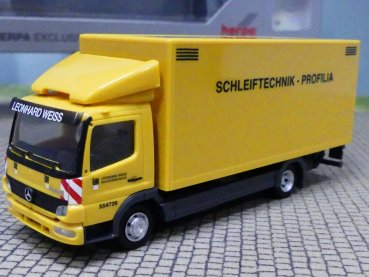 1/87 Herpa MB Atego Leonhard Weiss Schleiftechnik Profilia Koffer-LKW 950053