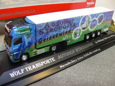 1/87 Herpa MB A 11 Kühlkoffer-SZ Wolf Transporte Autohof Strohofer 121651