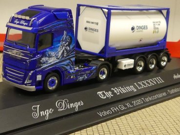 1/87 Herpa Volvo Dinges FH GL XL 20ft Tankcontainer Sattelzug 122238