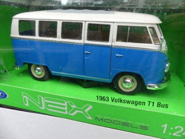 1/24 Welly VW T1 Bus weiß/blau 1962  # 116745