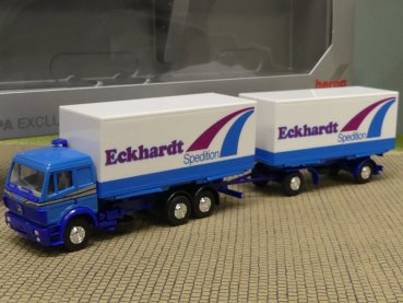 1/87 Herpa MB SK Eckhardt Spedition Wechselplanen-Hängerzug