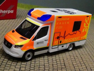 1/87 Herpa MB Sprinter ‘18 Fahrtec RTW Feuerwehr Hagen 096713