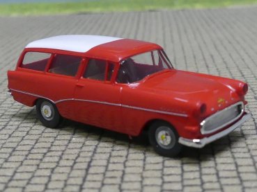 1/87 Brekina Opel Rekord P1 Caravan rot mit weißem Dach 20020