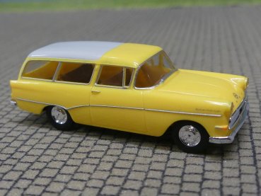 1/87 Brekina Opel Rekord P1 Caravan gelb, Dach weiß 20043