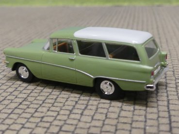 1/87 Brekina Opel Rekord P1 Caravan grün, Dach weiß 20044