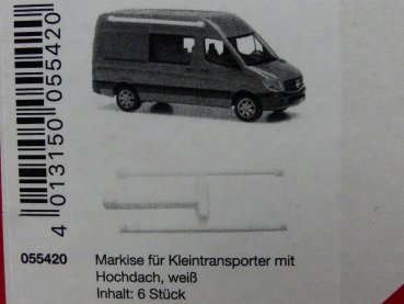 1/87 Herpa Zubehör Markise für Kleintransporter mit HD 6 Stück weiß 055420