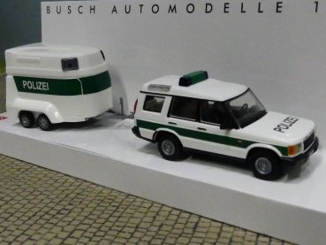 1/87 Busch Land Rover Discovery mit Pferdeanhänger Polizei 51936