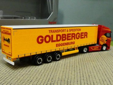 1/87 Herpa Iveco S-Way Goldberger AT Gardinenplanen-Sattelzug  945196