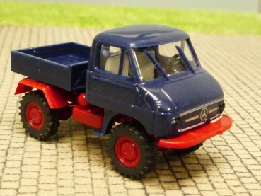 1/87 Brekina Unimog 411 dunkelblau Pritsche