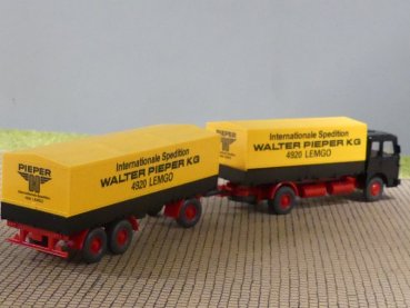 1/87 Wiking MAN F80 Pieper Lemgo Planen Hängerzug 421